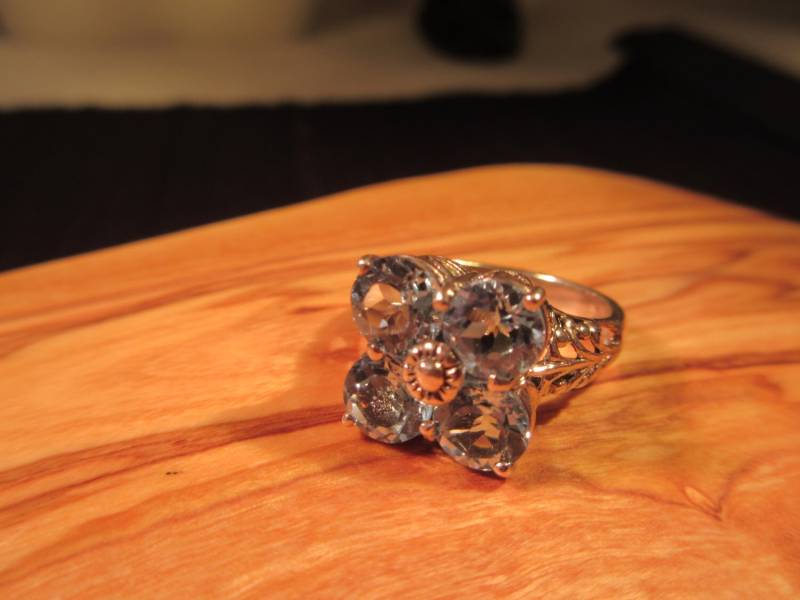 Retro Sterling Silber Hellblau Edelstein Ring - 6 von IvansJewelry