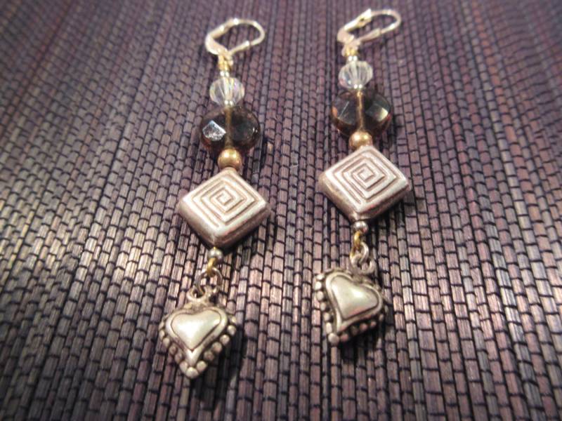 Sterling Silber Multi Stein Herz Ohrringe von IvansJewelry