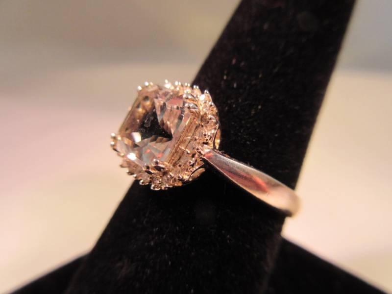 sterling Silber Klarer Edelstein Ring - Größe 9 von IvansJewelry
