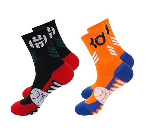 Ivedin NBA technische Sportsocken für Erwachsene, robust und weich, atmungsaktive Baumwolle, hohe Leistung, Einheitsgröße 37 bis 43, Packung 2B, 37-43 von Ivedin