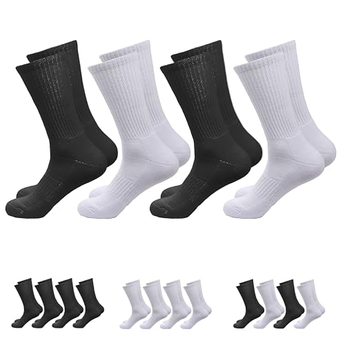 Ivedin | Pack 4 Sportsocken Technische für Erwachsene | Leistung, Widerstandsfähigkeit und Weichheit | Hohe, atmungsaktive und kühle Baumwolle, Handtuchbasis | 37-44 EU (Schwarz und weiß) von Ivedin