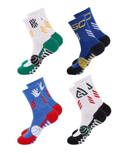 Ivedin | Pack Technische Sportsocken NBA für Erwachsene | Leistung, Widerstandsfähigkeit und Weichheit | Atmungsaktive Baumwolle | Hochleistungssport | Einheitsgröße 37-43 EU (Baumwolle, Pack 4B) von Ivedin