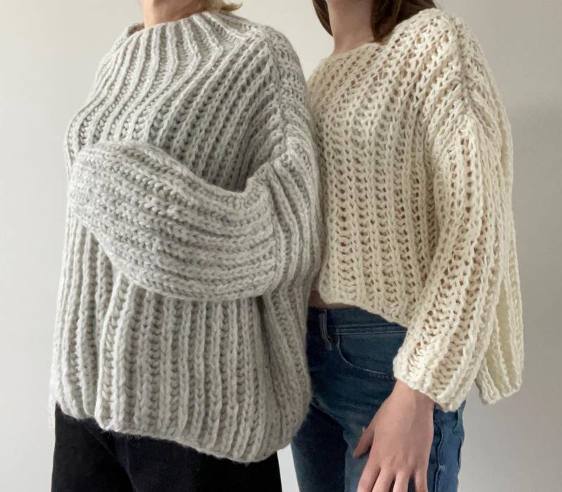 Alpakapullover Grobstrickpullover Kurzpullover Handgestrickter Pullover in Übergröße Versandfertig von IvettyKcraft
