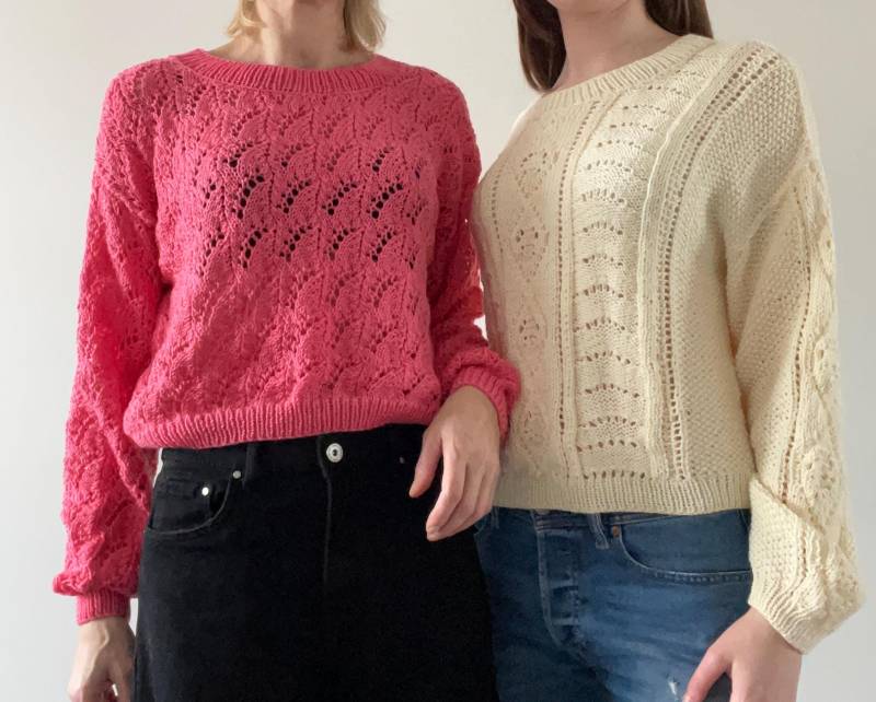 Handgestrickter Kurzpullover Locker Gestrickter Spitzenpullover Gestrickter Sommerpullover Versandfertig von IvettyKcraft