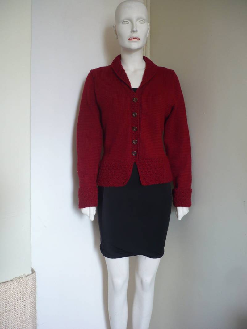 Frauen Damen Strickjacke Jacke Oxford Vintage Style Handgestrickte Wolle von Ivolgaknits