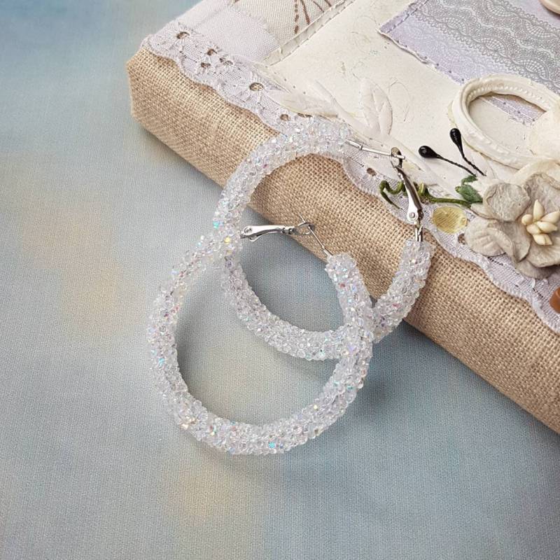 Chunky Bling Ohrringe Klare Kristall Creolen Gefror Heraus Eleganter Strass Heimkehr Tanz Glitz Und Glamour Schmuck Chunky Bling Ohrringe Klare Kristall Creolen Gefror Heraus Eleganter Strass Heimkehr Tanz Glitz Und Glamour Schmuck von IvonaHMJewelry