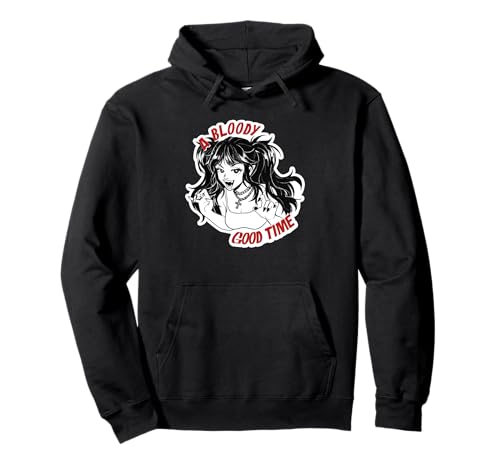 Vampir Goth Girl Retro Horror Manga Bloody Bites Dark Pullover Hoodie von Ivy Dolamore