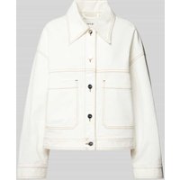 Ivy Oak Jacke in unifarbenem Design mit Eingrifftaschen in Offwhite, Größe 34 von Ivy Oak