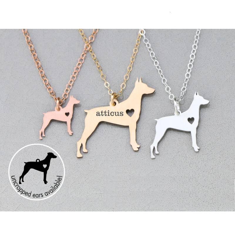 Dobermann Halskette Sterling Silber Hunderasse Anhänger Dobermann Halskette Sterling Silber Hunderasse Anhänger von IvyByDesign
