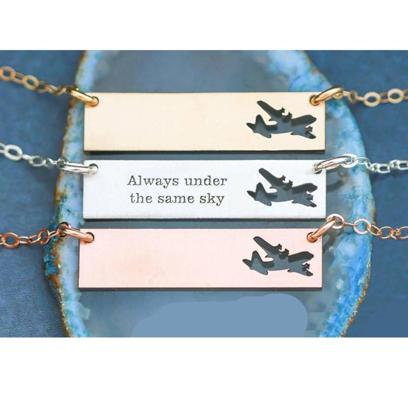 Flugzeug Halskette, Personalisierte Personalisiert, Sterling Silber von IvyByDesign
