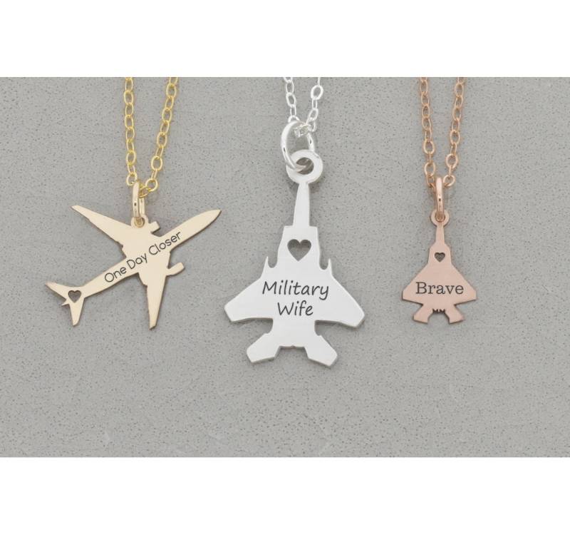 Personalisierte Flugzeug Halskette Aus 925Er Silber Personalisierte Flugzeug Halskette Aus 925Er Silber von IvyByDesign