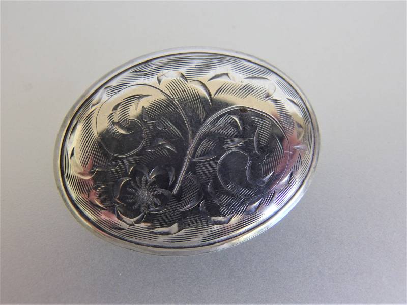 Vintage Designer Geätzt Sterling Silber Oval Brosche Forstner von IvyCottage2U