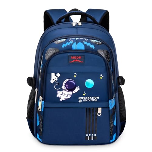 IvyH Kinderrucksack Jungen Schultasche für 1-6. Klasse, Wasserdichte Leichte Große Kapazität Rucksack Schule für Jungen von 6-12 Jahren, Ergonomisch Gestalteter Rucksack, Blau von IvyH