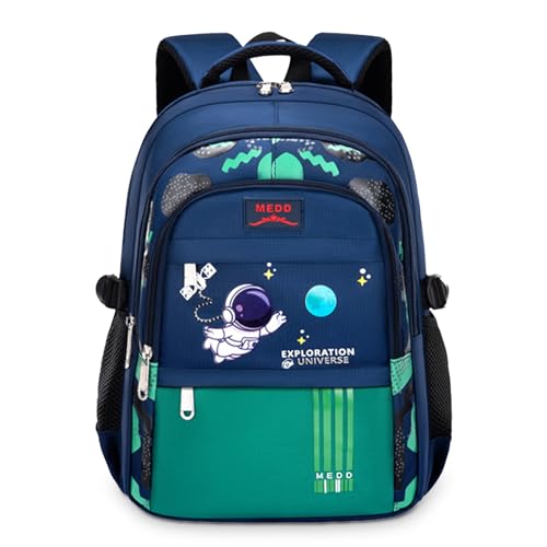 IvyH Kinderrucksack Jungen Schultasche für 1-6. Klasse, Wasserdichte Leichte Große Kapazität Rucksack Schule für Jungen von 6-12 Jahren, Ergonomisch Gestalteter Rucksack, Grün von IvyH