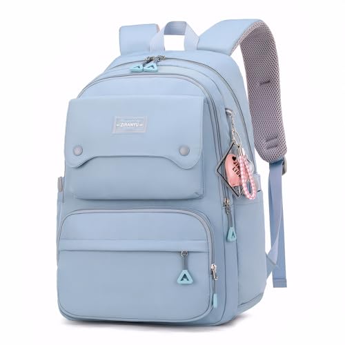 IvyH Schulrucksack für Teenager Mädchen Jungen Rucksack mit Großer Kapazität | Stilvolle Daypack Mädchen mit Vielen Taschen | Lässiger Schultasche Ideal für Schule & Freizeit, Blau von IvyH