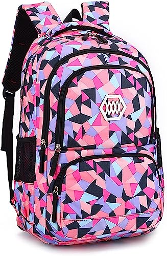 IvyH Schulrucksack Mädchen Teenager Schultaschen Jungen Ranzen Ergonomischem Kinder Rucksäcke Verweilen Druck Schulranzen für 8 10 15 Jahre School Bags for Boys Girls Groß für Schule von IvyH