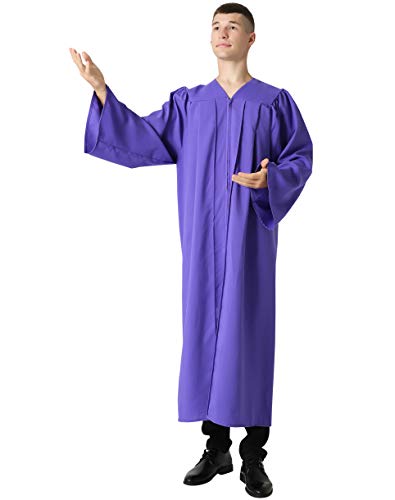 IvyRobes Chor Klerus Chorrobe Priester Robe Taufen Kostüm Herren Damen Unisex Erwachsene Abschluss Talar Lila XXL 60(187cm - 197cm) von IvyRobes