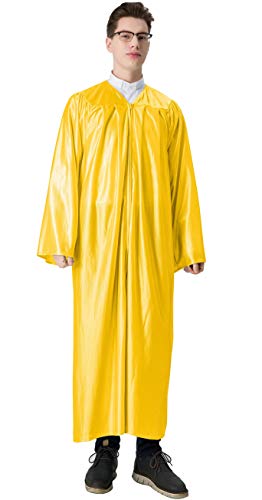 IvyRobes Erwachsene Klerus Chor Robe Glänzend Bestätigung Taufe Richter Robe Kostüm Gold 51FF(166cm - 172cm) von IvyRobes