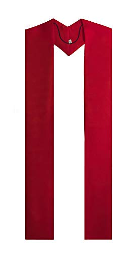 IvyRobes Unisex Erwachsene Overlay Klerus Gestohlen Stola Einfach Feste Rot Kirchenzubehör Pastor Hochzeit Priester 239cm von IvyRobes