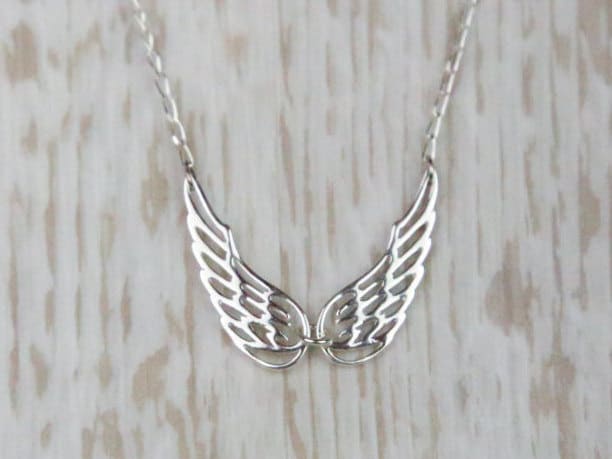 Engel Flügel Anhänger Halskette in Sterling Silber, Silber Engel Flügel, Flügel Kette, Kette von IvyStoneCreative