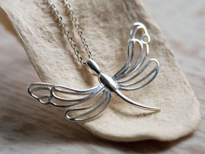 Libelle Ringhalter Anhänger Halskette in Sterling Silber, Große Ringgröße Anhänger, Großer Libelle Ringhalter Anhänger Halskette in Sterling Silber, Große Ringgröße Anhänger, Großer von IvyStoneCreative