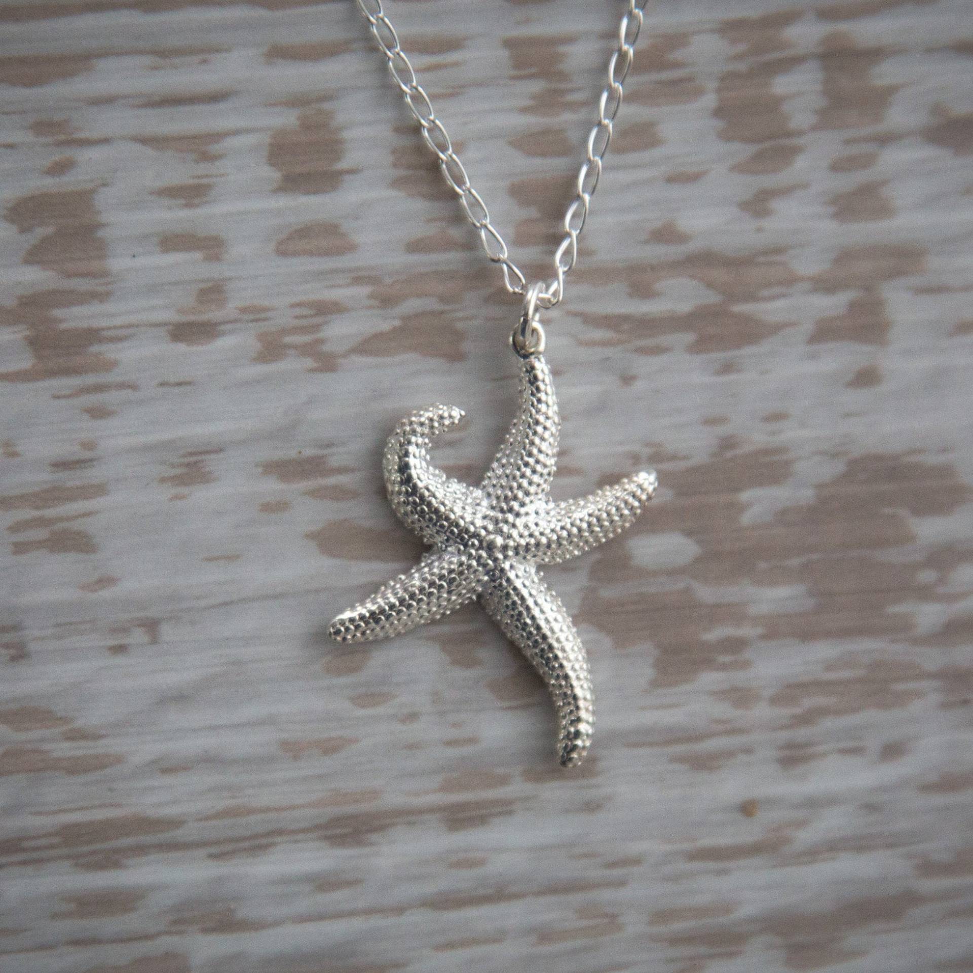 Seestern Anhänger Halskette Schön Detailliert in Sterling Silber, Silber Seestern, Meeresbewohner Seestern Anhänger Halskette Schön Detailliert in Sterling Silber, Silber Seestern, Meeresbewohner von IvyStoneCreative