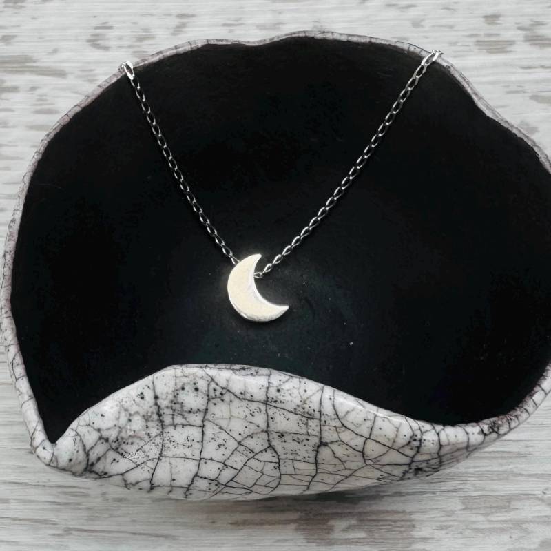 sterling Silber Mond Halskette, Halbmond Anhänger, Halbmond, Geschenk Für Sie, Schwester, Freund, Tochter, Kind von IvyStoneCreative