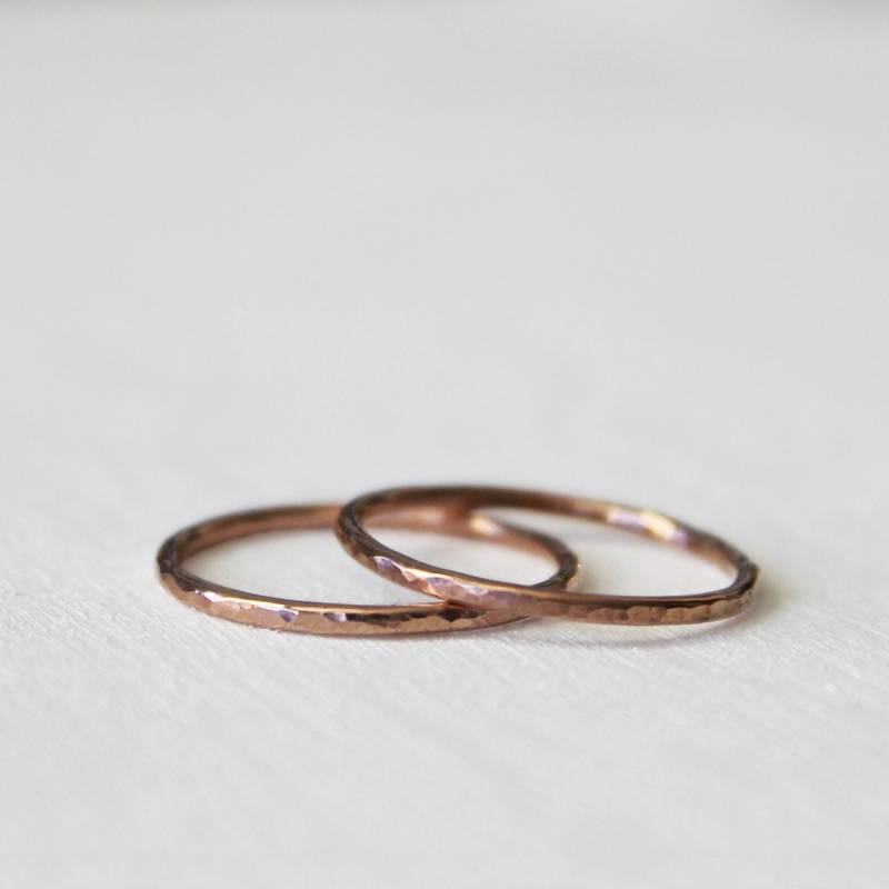 Set Aus 2 Rosegold Fill Gehämmerten Stapelringen Set Aus 2 Rosegold Fill Gehämmerten Stapelringen von IvyandGoldHandcraft