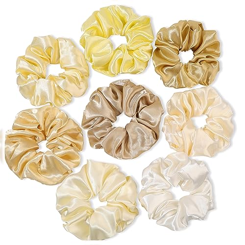 Haargummis für Frauen, Haargummis, Satin, Haargummis für Mädchen, große Haargummis für Damen, dickes lockiges Haar, Pferdeschwanzhalter, niedliche Pferdeschwanz, keine Falten, keine Schäden von Ivyu