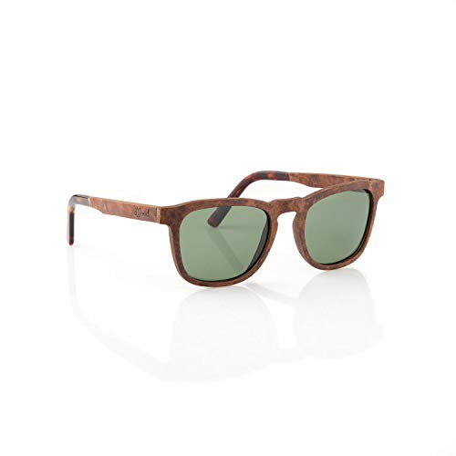 Iwood Sonnenbrille aus Holz/Echtholz/Echtholzbrille/Holzbrille - Modell 06 rotes Wurzelholz - für Damen und Herren - UV400 mit Polarisationsfilter (polarisiert) - Brillenmanufaktur aus Deutschland von Iwood