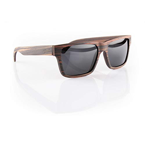 iWood Sonnenbrille aus Holz/Echtholz/Echtholzbrille/Holzbrille - Modell 08 dunkles Sandelholz - für Damen und Herren - UV400 mit Polarisationsfilter - Brillenmanufaktur aus Deutschland von iWood