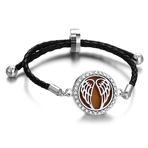 IxapA Armbänder Baum des Lebens Aromatherapie-Armband DIY Kristall verstellbares geflochtenes Lederarmband Schnalle Frauen Diffusor Medaillon Armband Schmuck (Color : 10) von IxapA