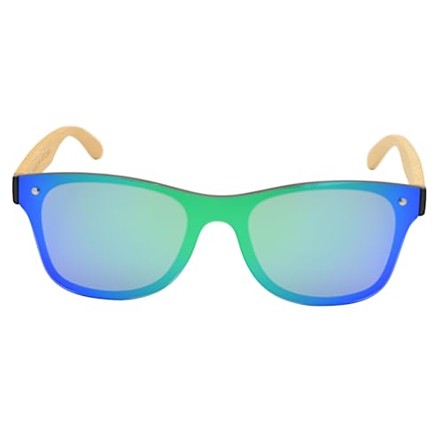 Ixe&Me Unisex verspiegelte Sonnenbrille für Damen und Herren, 99 % UVA- und UVB-Schutz, teilweise aus schnell wachsendem Bambusholz, erhältlich in Grau, Blau und Rosa., silber, Einheitsgröße von Ixe&Me