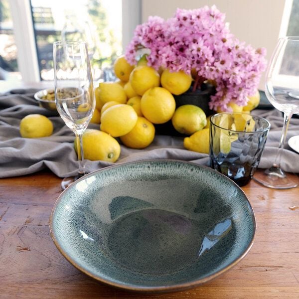 Izanami Tableware Handgemachter Pasta Teller 4-8er Set (⌀ 22,5 cm) aus Steinzeug - Krumme Lanke von Izanami Tableware