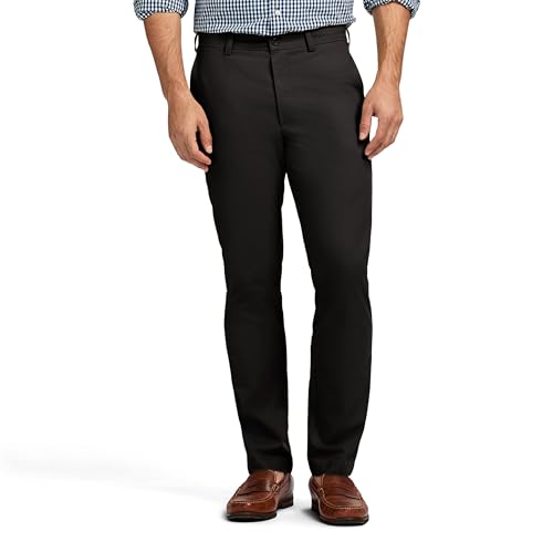 IZOD American Chino Herren Hose mit Flacher Vorderseite, gerade Passform, schwarz, 30W / 30L von Izod