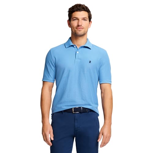 IZOD Herren Advantage Performance Solid Polo Bluse, Blue Revival, Small Schlank von Izod