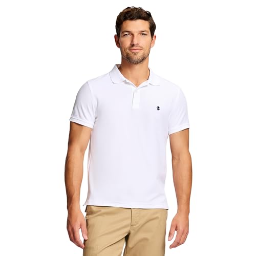 IZOD Herren Advantage Performance Solid Polo Bluse, weiß, Medium Schlank von Izod