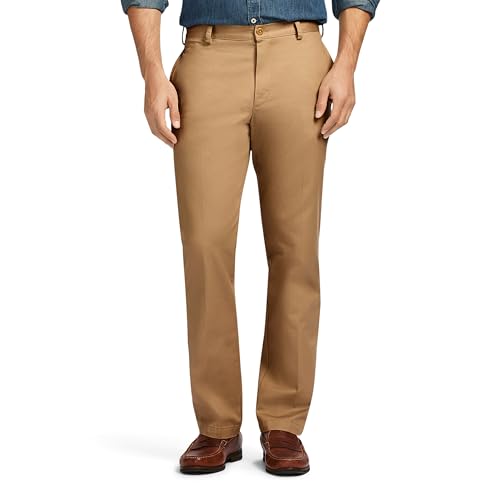 IZOD Herren American Chino Flat Front Slim Fit Hose Freizeithosen, French Khaki, 38W / 30L von Izod
