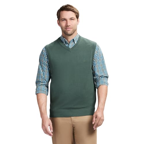 IZOD Herren Fine Gauge V-Neck Sweater Vest Pullunder, Grün-Deep Forest, L von Izod