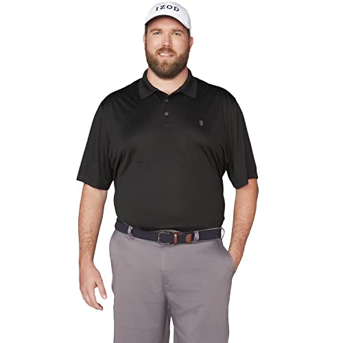 IZOD Men's Big & Tall Performance Golf Grid Polo, Black G115 von Izod