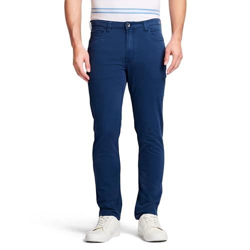 IZOD Herren Saltwater Chinohose, Stretch, gerade Passform, Flache Vorderseite Lässige Hose, Cadet Marineblau, 38W / 30L von Izod