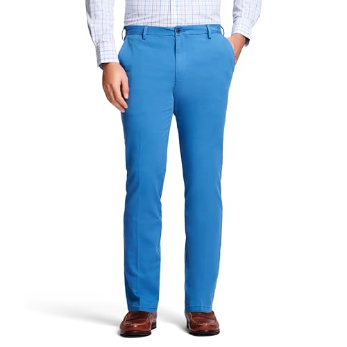 IZOD Herren Saltwater Stretch-Chinohose mit Flacher Vorderseite, gerade Passform Lässige Hose, Blau (Federal Blue), 36W / 30L von Izod