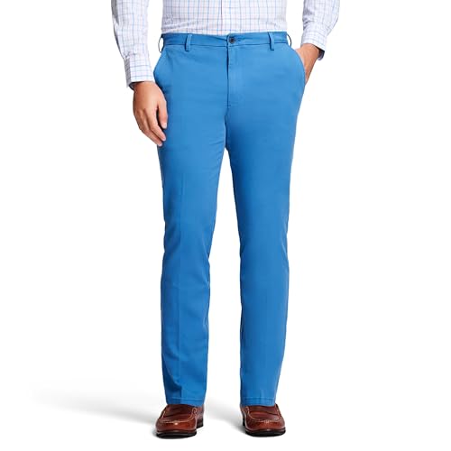 IZOD Herren Saltwater Stretch Flat Front Chino Pant Lässige Hose, Blau (Federal Blue), 42W / 32L von Izod
