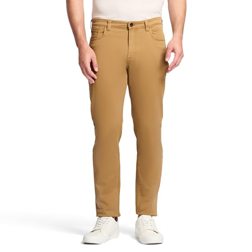 IZOD Herren Saltwater Stretch Twill 5 Pocket Straight Fit Chino Pant Lässige Hose, Cognac, 38W / 32L von Izod