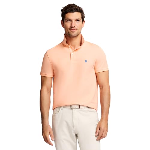 IZOD Herren Slim Fit Advantage Performance Kurzarm Solid Polo Polohemd, Cantaloupe-Melone, L von Izod