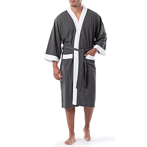 IZOD Herren Waffle Knit Kimono Robe Bademantel, kohleschwarz meliert, XXL/3XL von Izod