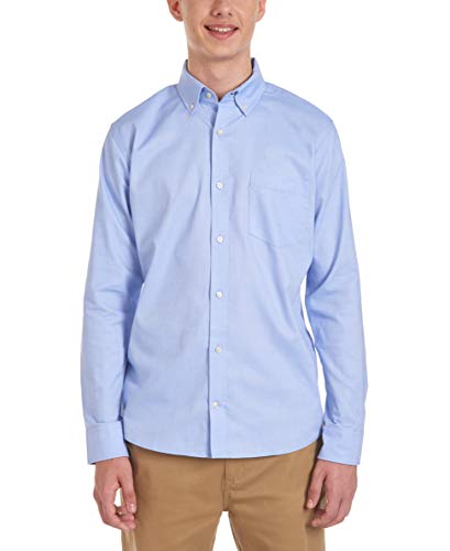IZOD Uniform Young Men's Long Sleeve Button-Down Oxford Shirt, Light Blue, Large (38/39) von Izod