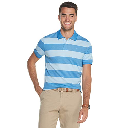 IZOD Herren Advantage Performance Kurzarm-Poloshirt mit Streifen Polohemd, Prinzessin Blau, L von Izod