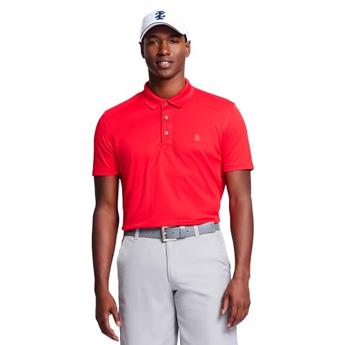 IZOD Herren Performance Golf Grid Polo Polohemd, Politur Rot, L von Izod