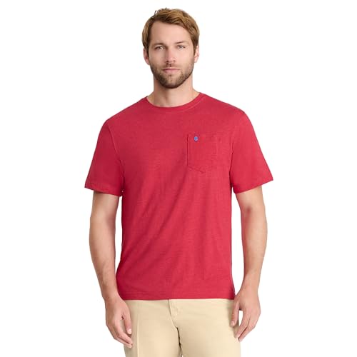 Izod Herren Saltwater Kurzarm Tasche T-Shirt, glänzend rot, XXL von Izod